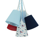 Lustre Pendente Teto Tecido Avião Tons De Azul E Vermelho Biv