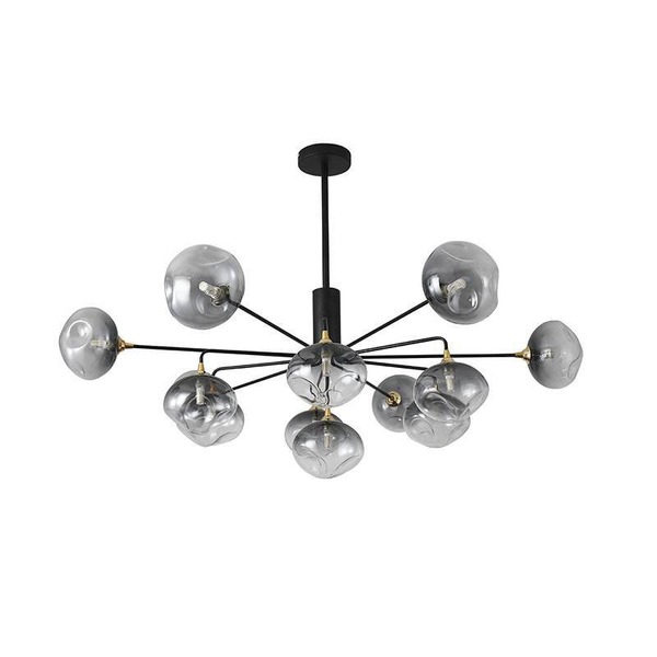 Lustre/pendente Topus Redondo C/ Globo Ø110x76cm Metal Preto