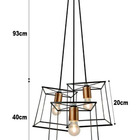 Lustre Pendente Trio Catanna Metal Preto Bocal Cobre - Premie