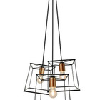 Lustre Pendente Trio Catanna Metal Preto Bocal Cobre - Premie