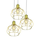 Lustre Pendente Triplo Aladim Aramado Dourado