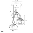 Lustre Pendente Triplo Aladim Aramado Preto