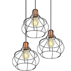 Lustre Pendente Triplo Aladim Aramado Preto Com Cobre