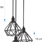 Lustre Pendente Triplo Aramado Diamante Pequeno (roxo)