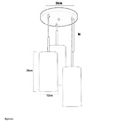 Lustre Pendente Triplo Bilboquê Cilindrico Preto Com Cobre