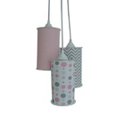 Lustre Pendente Triplo Chevron E Poás Cinza E Rosa