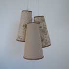 Lustre Pendente Triplo Crie Casa Tons De Bege E Marrom Bivolt