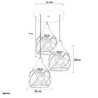 Lustre Pendente Triplo Esfera Aramado Dourado 15cm