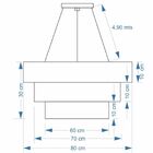 Lustre Pendente Triplo Quadrado Md-4165 Cúpula Em Tecido 80x7