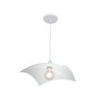 Lustre Pendente Vitro Quadrado 28cm Linhas Branco - 1238 Med