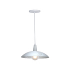 Lustre Pendente Vitro Redondo 30cm Branco Linhas - 1228 Peq Br