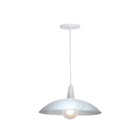 Lustre Pendente Vitro Redondo 40cm Branco Linhas - 1228 Med Br