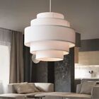 Lustre Pendente Vivare Md-4388 Cúpula Em Tecido Branca - Bivo
