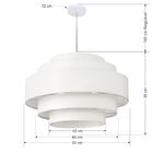 Lustre Pendente Vivare Md-4388 Cúpula Em Tecido Branca - Bivo