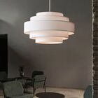 Lustre Pendente Vivare Md-4389 Cúpula Em Tecido Branca - Bivo