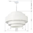 Lustre Pendente Vivare Md-4389 Cúpula Em Tecido Branca - Bivo