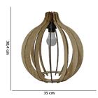 Lustre Pêndulo De Teto Luminária Pendente Madeira Clara C03 -