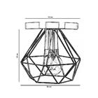 Lustre Plafon Aramado Diamante Majestoso Redondo