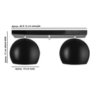 Lustre Plafon Bola 15 Cm Retangular Duplo Preto