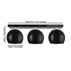 Lustre Plafon Bola 15 Cm Retangular Triplo Escovado