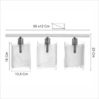 Lustre Plafon Calha De Vidro Triplo
