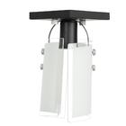 Lustre Plafon Calha Preta De Vidro