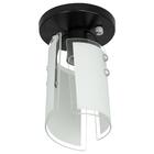Lustre Plafon Calha Preta De Vidro Base Redonda