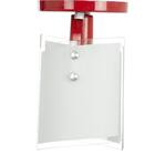 Lustre Plafon Calha Vermelha De Vidro Base Redonda