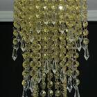 Lustre Plafon Cristal Acrílico Dourado Decoração Sala