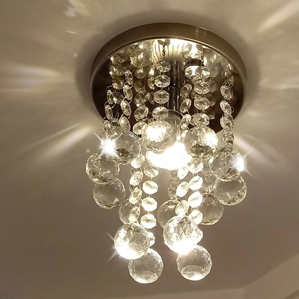 Lustre Plafon Cristal Verdadeiro K9 13 Cm De Diâmetro 20 Cm D