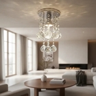 Lustre Plafon Cristal Verdadeiro K9 14 Cm De Diâmetro 20 Cm D