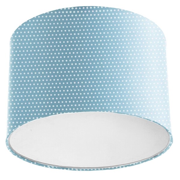 Lustre Plafon Cupula Dome 30x20cm Azul Com Bolinha