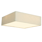 Lustre Plafon Cupula Dome Quadrado 50x15cm Linho Claro