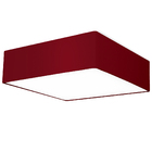 Lustre Plafon Cupula Dome Quadrado 50x15cm Vermelho