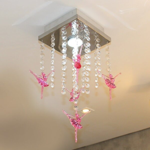 Lustre Plafon De Acrílico Bolshoi Com Bailarina Para 1 Lâmpad