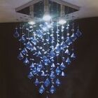 Lustre Plafon De Cristal Acrilíco - Pião Azul - Base Fina 30x