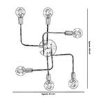 Lustre Plafon Hashtag Branco Com Cobre De 6 Braços