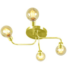 Lustre Plafon Hashtag Dourado De 4 Braços