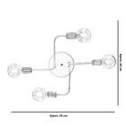 Lustre Plafon Hashtag Escovado De 4 Braços