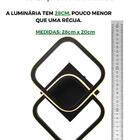 Lustre Plafon Led De Sobrepor Teto Quadrado Duplo 20W Moderno