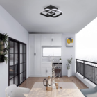 Lustre Plafon Led De Sobrepor Teto Quadrado Duplo 20W Moderno