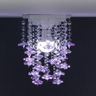 Lustre Plafon Luminária Flores Lilás Quarto Infantil Menina 1
