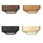 Lustre Plafon Madeira Doble Quadrado 60cm - 5 Luzes Marfim