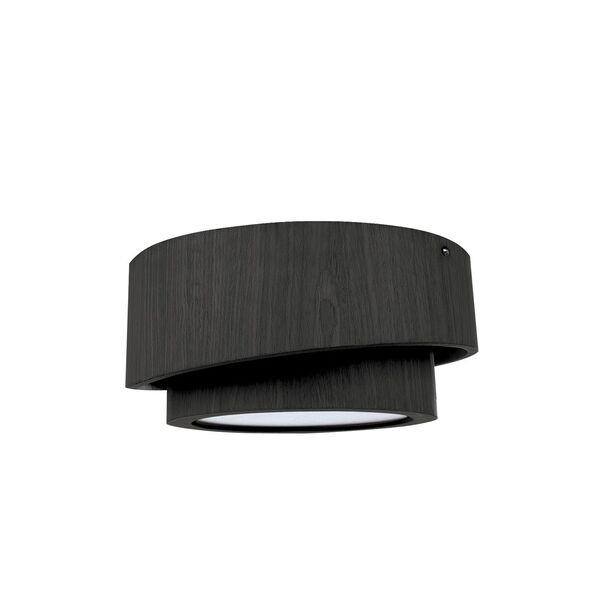 Lustre Plafon Madeira Doble Redondo 60cm - 5 Luzes Ébano