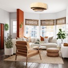 Lustre Plafon Madeira Trinity Redondo 50cm - 3 Luzes Marfim