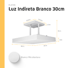 Lustre Plafon Pendente Luminária Luz Indireta 30x30 Branco