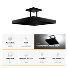 Lustre Plafon Pendente Luminária Luz Indireta 40x40 Preto