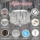 Lustre Plafon Redondo Cristal/inox 20cm-soquete G9 (jr2027)
