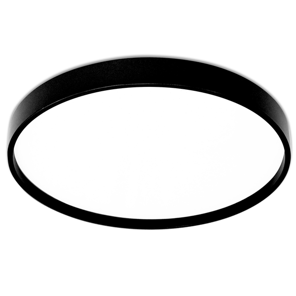 Lustre Plafon Space Redondo Preto 38x3.8 Cm 3000k