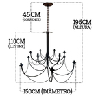 Lustre Preto De Ferro Para Sala De Jantar Rustico Artesanal C
